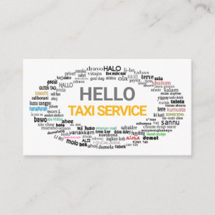 Carte De Visite Bonjour créatif Langue Salutations Taxi Driver