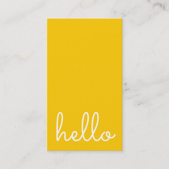 Carte De Visite Bonjour  | Décontracté blanc et jaune (Devant)