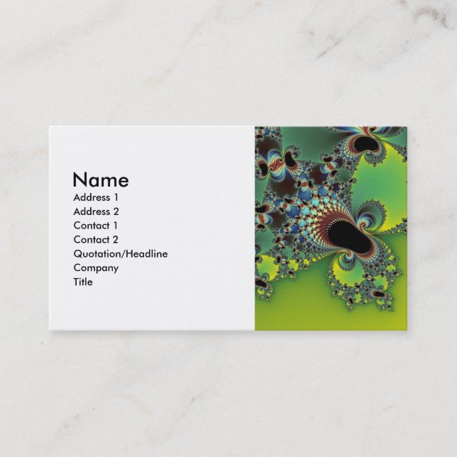 Carte De Visite Bonjour - Fractal (Devant)