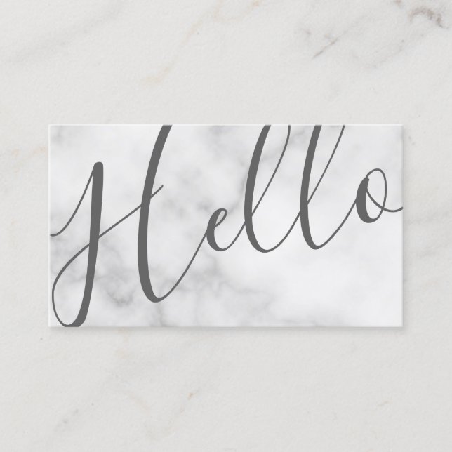 Carte De Visite Bonjour  | Marbre blanc moderne professionnel (Devant)