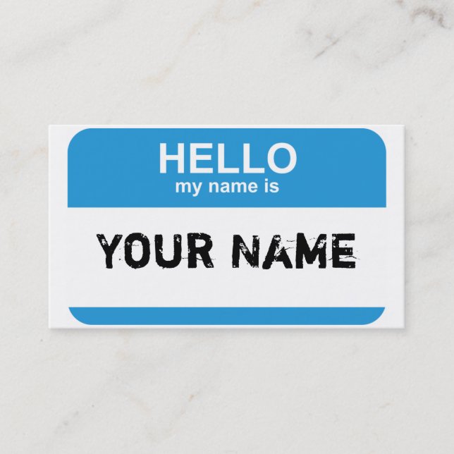 Carte De Visite Bonjour mon nom est, votre nom (Devant)
