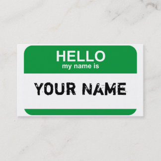 Carte De Visite Bonjour mon nom est, votre nom