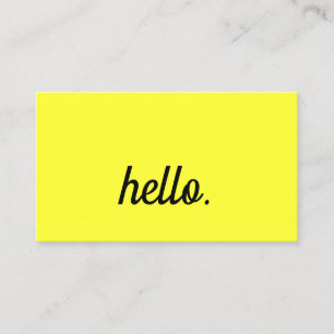 Carte De Visite Bonjour Neon Jaune Coloré Cool Typographie Script
