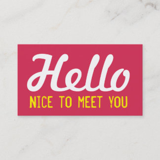 Carte De Visite "BONJOUR Nice de vous rencontrer" police grunge