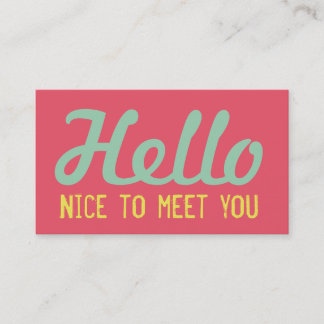 Carte De Visite "BONJOUR Nice de vous rencontrer" police grunge de