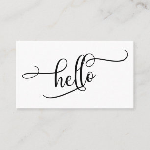 Carte De Visite Bonjour noir et blanc, typographie de script élabo