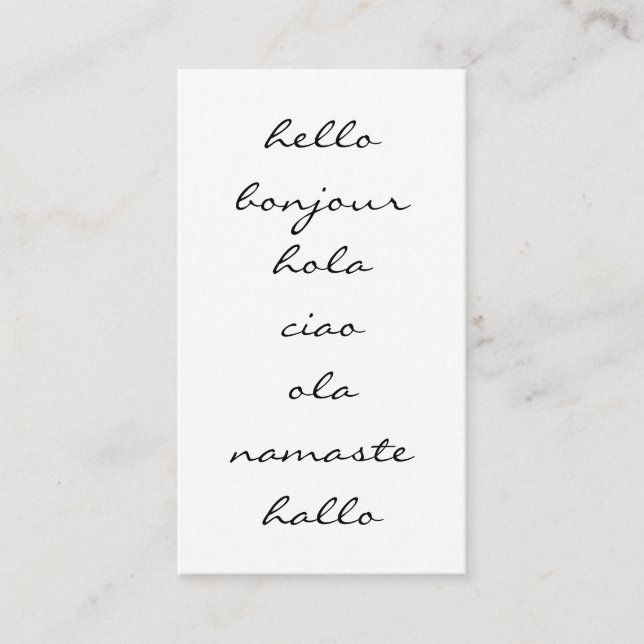 Carte De Visite Bonjour salutations (Devant)