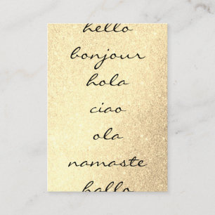Carte De Visite Bonjour Salutations Gold Parties scintillant