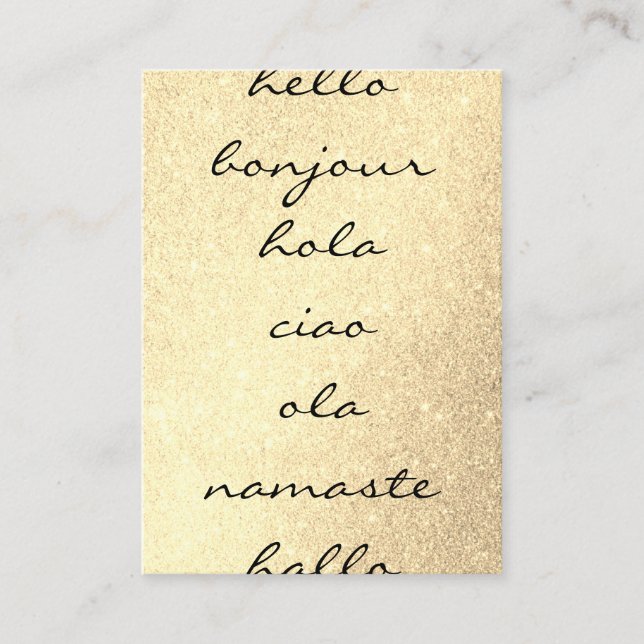 Carte De Visite Bonjour Salutations Gold Parties scintillant (Devant)