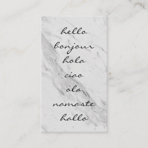 Carte De Visite Bonjour salutations / Marbre