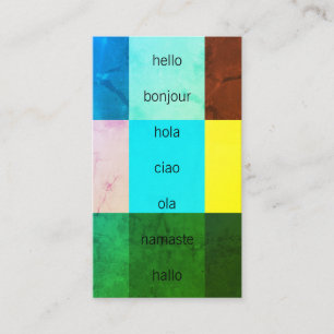 Carte De Visite Bonjour salutations / Nuances de couleurs