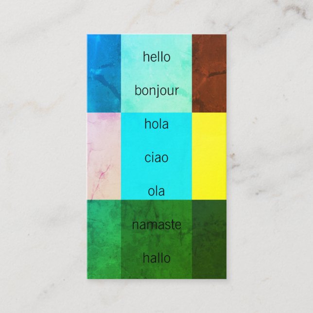 Carte De Visite Bonjour salutations / Nuances de couleurs (Devant)