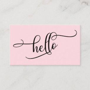 Carte De Visite Bonjour Typographie de Script Élaboré sur Fond Ros