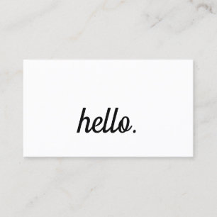 Carte De Visite Bonjour Typographie Script noir blanc minimaliste