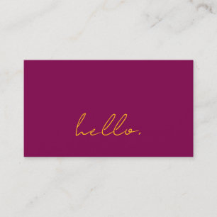 Carte De Visite Bonjour Vin Rose Orange Script Typographie Moderne