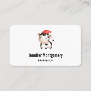 Carte De Visite Bonne vache avec un Casquette rouge