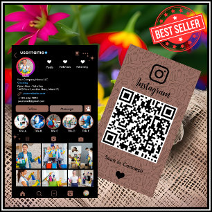 Carte De Visite Bonnes Code QR Terracotta