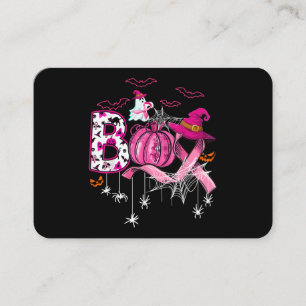 Carte De Visite Boo Halloween Citrouille Pink Ribbon sorcière Poub