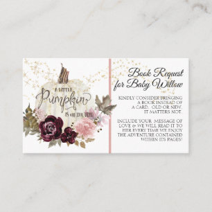 Carte De Visite Books de bois Citrouille rose de Bourgogne