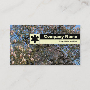 Carte De Visite Bord étiqueté - Arbre de Magnolia en fleurs
