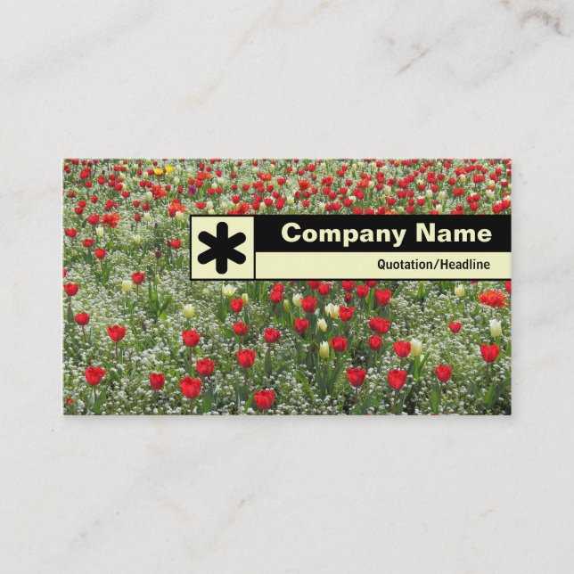 Carte De Visite Bord étiqueté - Bed de tulipes (Devant)