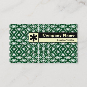 Carte De Visite Bord étiqueté - Motif Asanoha - Dk Green 02481c