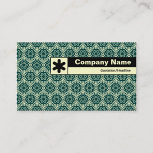 Carte De Visite Bord marqué - Motif géométrique vert II