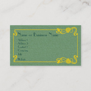 Carte De Visite Bordure Art déco or sur vert