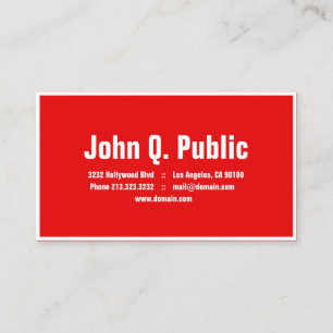 Carte De Visite Bordure blanche couleur rouge clair