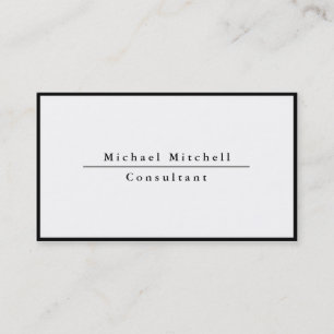 Carte De Visite Bordure blanche noire moderne simple et élégante