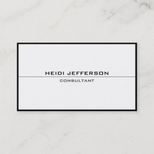 Carte De Visite Bordure blanche simple et noire simple et attrayan