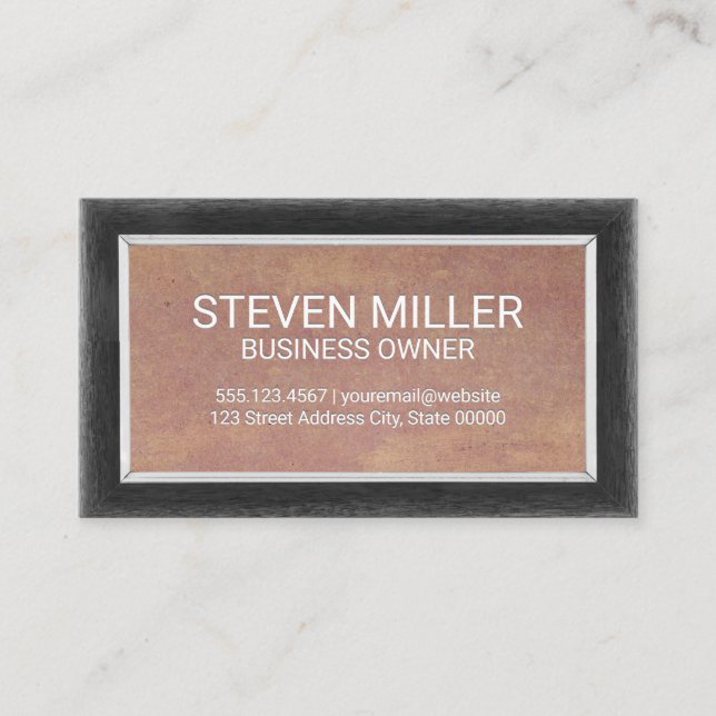 Carte De Visite Bordure de bois | Vielle texture (Devant)