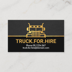 Carte De Visite Bordure De Camion D'Or Simple Grand Camion À Loue