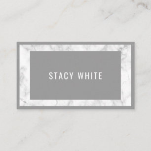Carte De Visite Bordure de marbre minimaliste moderne tendance gri