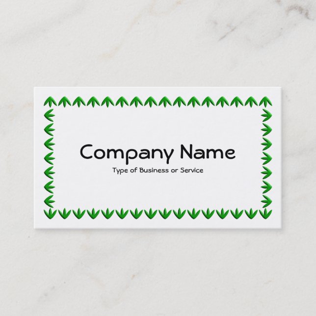 Carte De Visite Bordure de tulipe 3d - Vert sur blanc (Devant)