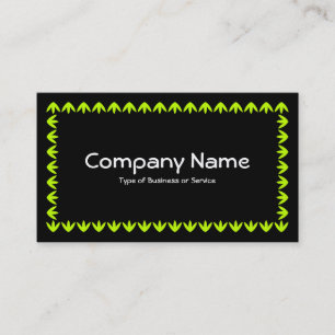 Carte De Visite Bordure de Tulipe - Chartreuse Vert sur Noir