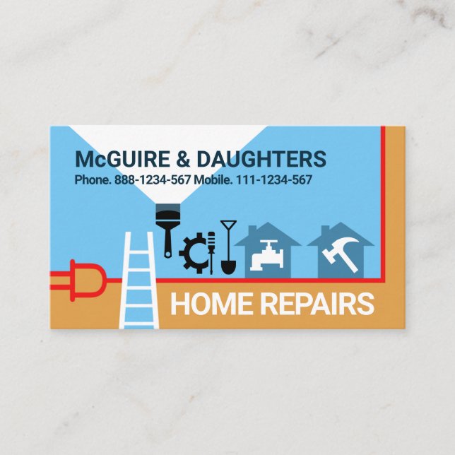 Carte De Visite Bordure des outils Creative Handyman (Devant)