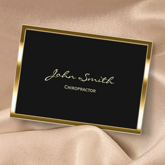 Carte De Visite Bordure d'or professionnelle Chiropractor (Créateur téléchargé)
