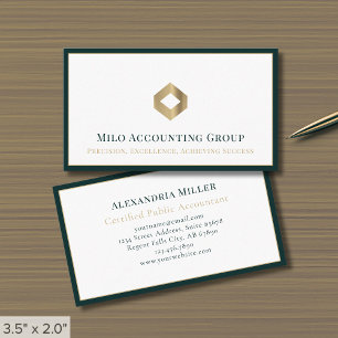 Carte De Visite Bordure du logo de luxe de l'entreprise comptable