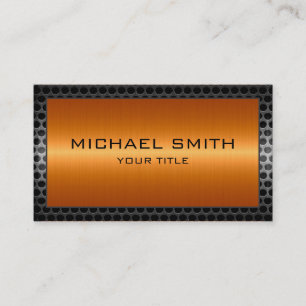 Carte De Visite Bordure métallique élégante en acier inoxydable or