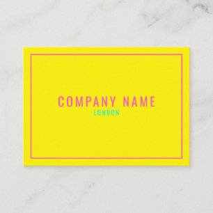 Carte De Visite Bordure mince rose néon, jaune