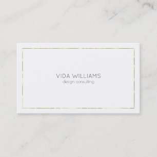 Carte De Visite Bordure minimaliste en or Tin sur blanc