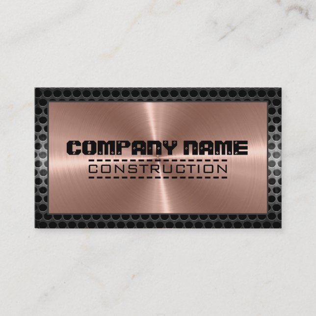 Carte De Visite Bordure moderne en bronze inoxydable #2 (Devant)