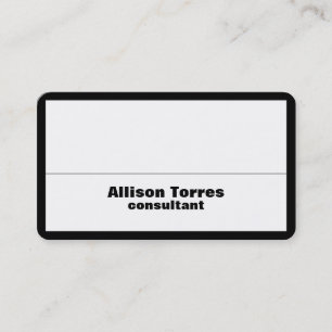 Carte De Visite Bordure noire et blanche élégante Plaine créative 