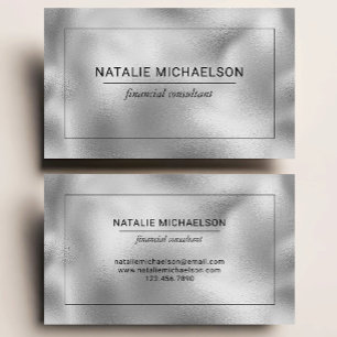 Carte De Visite Bordure noire Faux Silver Foil Professional