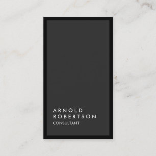Carte De Visite Bordure noire gris vertical unique