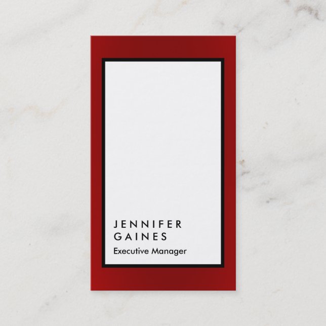 Carte De Visite Bordure rouge verticale blanc noir clair gestionna (Devant)