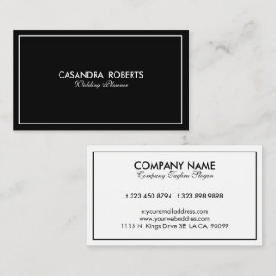 Carte De Visite Bordure simple et réversible noire et blanche
