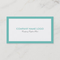 Bordure simple minimaliste blanche et turquoise