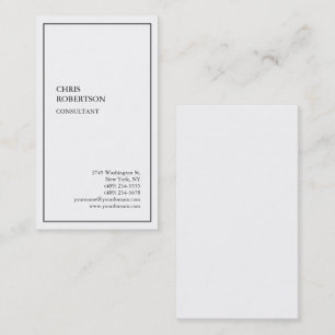 Carte De Visite Bordure spéciale gris blanc moderne unique